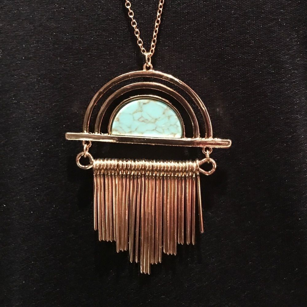 Romolo Turquoise Color Stone Pendant Necklace